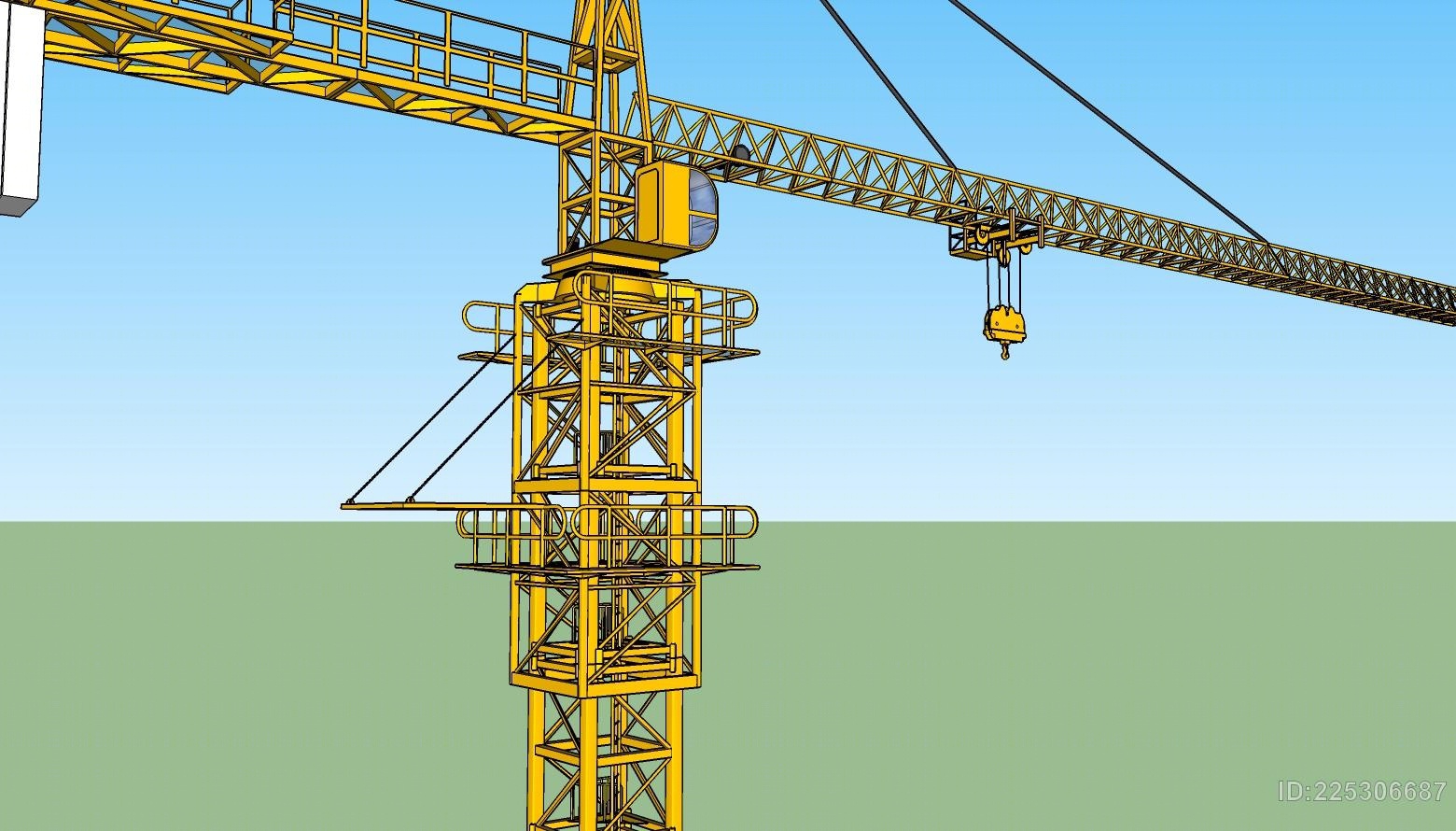 塔帽式塔吊起重機(jī)【id:225306687】_知末su模型網(wǎng)